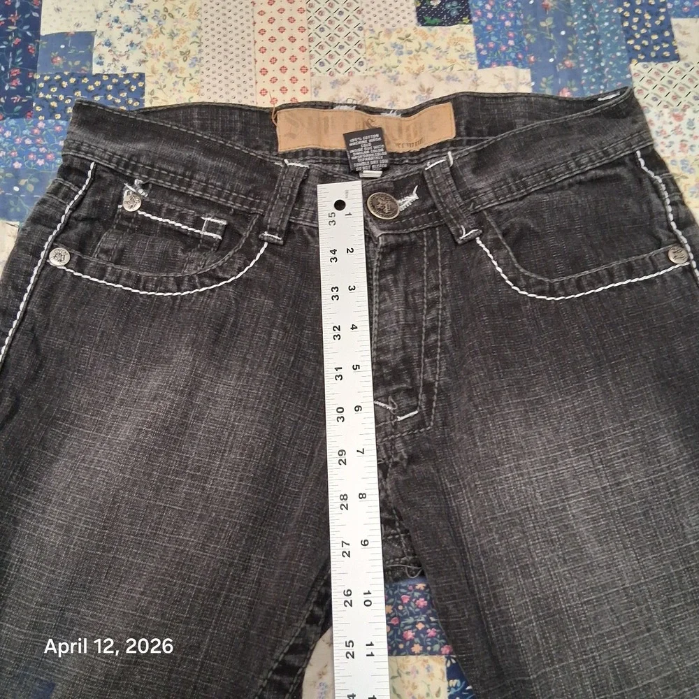 Vintage Y2K Southpole Black Denim‎ Skater Jeans Size 30 Jesse Pinkman Paisley